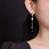 S925 Sterling Silver Freshwater Pearl Retro Tassel Earrings