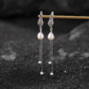 S925 Sterling Silver Freshwater Pearl Retro Tassel Earrings