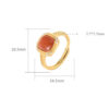 S925 Sterling Silver Gold-plated Inlaid Agate Open Ring