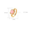 S925 Sterling Silver Gold-plated Inlaid Pink Opal Open Ring