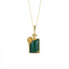 S925 Sterling Silver Gold-plated Malachite Pendant