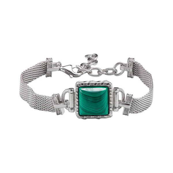 S925 Sterling Silver Malachite Retro Bracelet