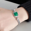 S925 Sterling Silver Malachite Retro Bracelet