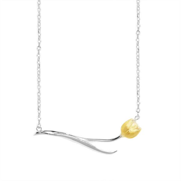 S925 Sterling Silver Original Simple Tulip Necklace