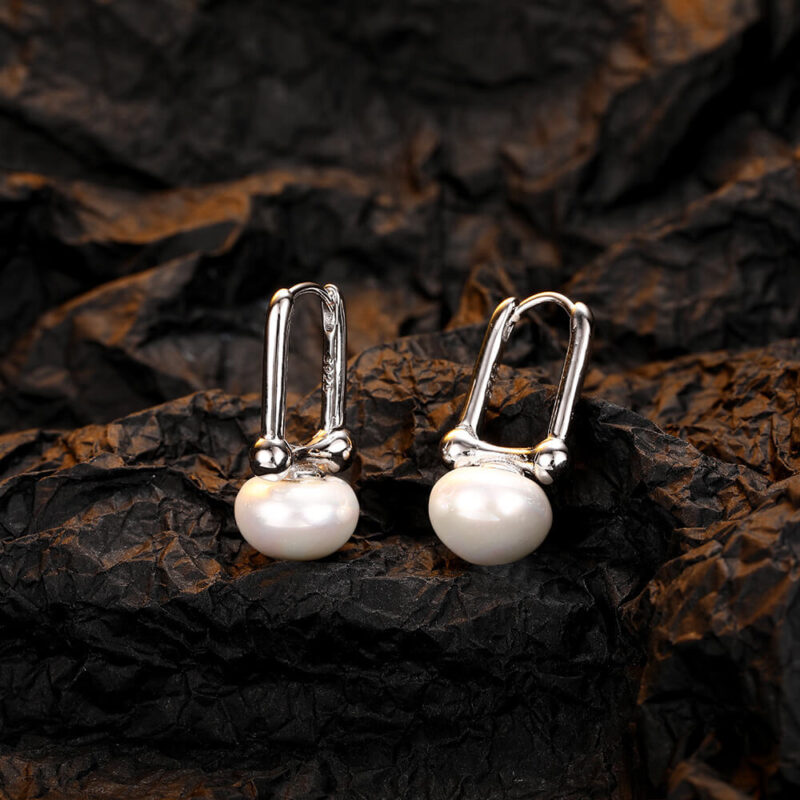 S925 Sterling Silver Pearl Ear Buttons