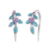 S925 Sterling Silver Christmas Holly Oil Drop Earrings