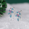 S925 Sterling Silver Christmas Holly Oil Drop Earrings