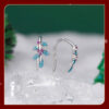 S925 Sterling Silver Christmas Holly Oil Drop Earrings