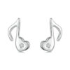 Original S925 Sterling Silver Love Note Zircon Stud Earrings