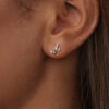 Original S925 Sterling Silver Love Note Zircon Stud Earrings