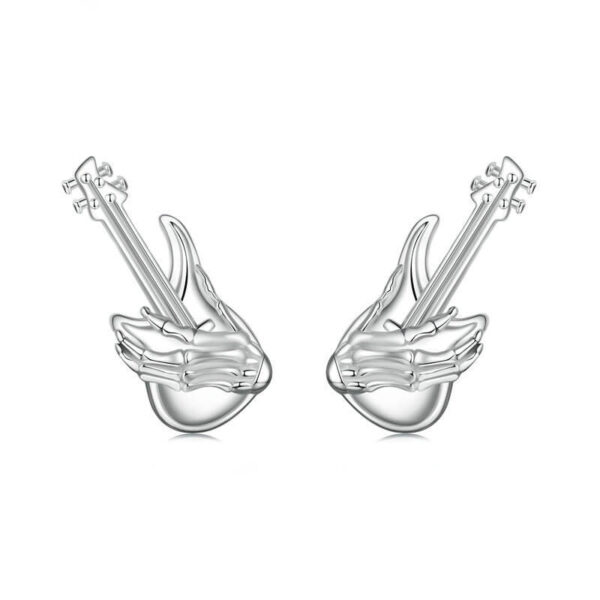 Original S925 Sterling Silver Skeleton Bass Stud Earrings