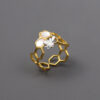 S925 Original Sterling Silver Honeycomb Bee Open Ring