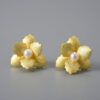 S925 Silver Begonia Pearl Stud Earrings