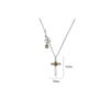 S925 Silver Cross Gold Feather Pendant