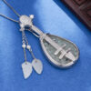 S925 Silver Inlaid Hetian Jade Zircon Pendant