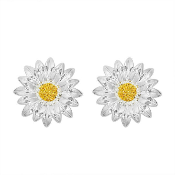 S925 Silver Simple Daisy Stud Earrings