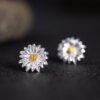 S925 Silver Simple Daisy Stud Earrings