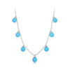 S925 Sterling Silver Blue Turquoise Necklace