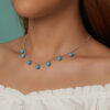 S925 Sterling Silver Blue Turquoise Necklace