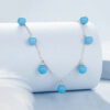 S925 Sterling Silver Blue Turquoise Necklace