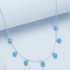 S925 Sterling Silver Blue Turquoise Necklace