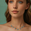 S925 Sterling Silver Blue Turquoise Necklace