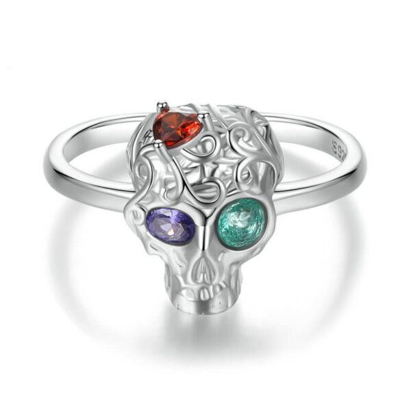 S925 Sterling Silver Original Pattern Skeleton Open Ring