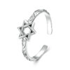 S925 Sterling Silver Original Retro Hexagram Open Ring