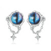 S925 Sterling Silver Original Vintage Blue Devil Eyes Stud Earrings