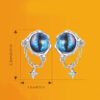 S925 Sterling Silver Original Vintage Blue Devil Eyes Stud Earrings