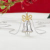 S925 Sterling Silver Original Christmas Snowflake Bell Necklace