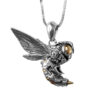 S925 Silver Distressed Bumblebee Pendant