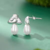 S925 Sterling Silver Mushroom Freshwater Pearl Stud Earrings