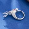 S925 Sterling Silver Retro Deer Open Ring