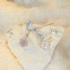 S925 Sterling Silver Snowflake Snow Mountain Stud Earrings