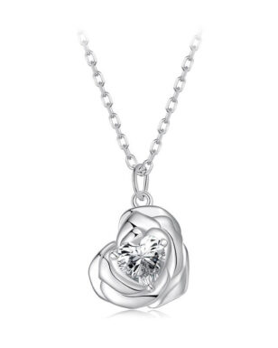 S925 Sterling Silver Love Rose Necklace