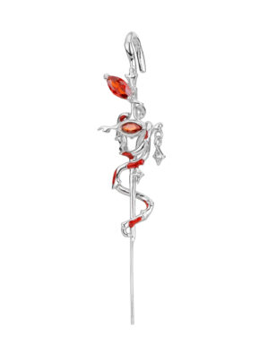 S925 Sterling Silver Bamboo Snake Pierced Ear Pin