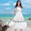 White Chiffon Midi Dress
