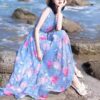 Bohemian Chiffon Sleeveless Floral Beach Dress