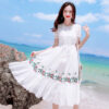 White Chiffon Midi Dress