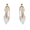 Handmade White Calla Lily Flower Bow Tassel Beaded Earrings 1