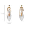 Handmade White Calla Lily Flower Bow Tassel Beaded Earrings 2