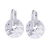 S925 Sterling Silver Fashion Ring Crushed Ice Round Plate Earrings