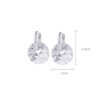 S925 Sterling Silver Fashion Ring Crushed Ice Round Plate Earrings