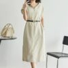 100 Cupro Silk Casual Loose Straight Hooded Dress 4