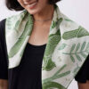 100% Mulberry Silk Green Plant Square