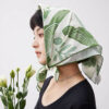 100% Mulberry Silk Green Plant Square