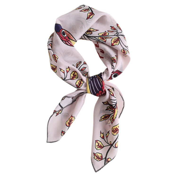 100% Mulberry Silk Hand-rolled Rustic Style Square Scarf