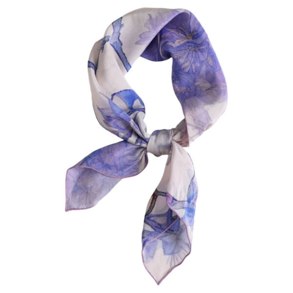 100% Mulberry Silk Hand-rolled Purple Silk Scarf