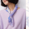 100% Mulberry Silk Hand-rolled Purple Silk Scarf